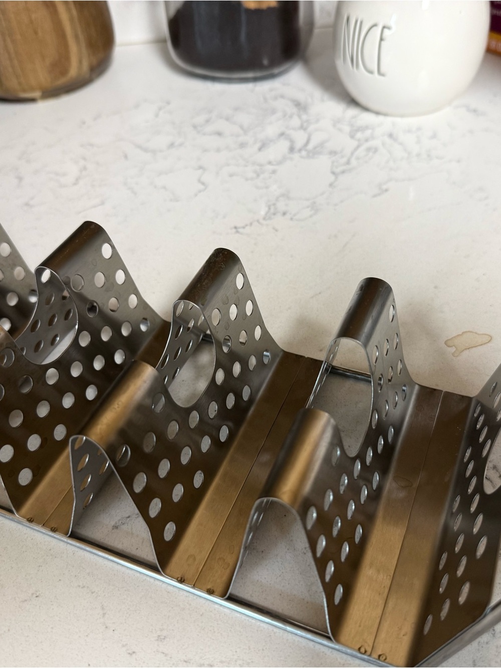 Black stone Stainless Steel taco rack- Silver
